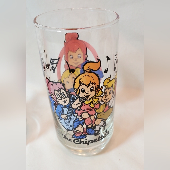 The Chipmunks Alvin & Chippettes Vtg 1985 Tumbler Glasses Retro MCM - Picture 4 of 8